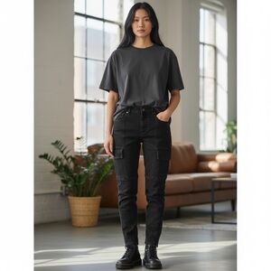 Zara Women's Black Skinny cargo Jeans size 34